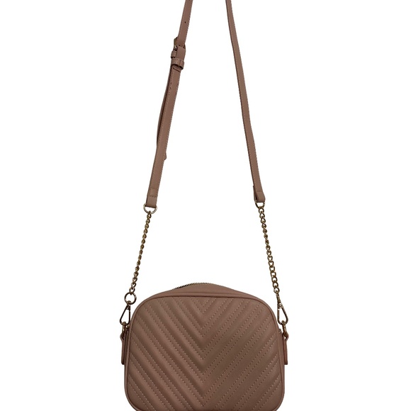 Lola Mae Quilted Crossbody Bag Blush Pink Adjustable Strap - Picture 14 of 14